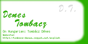 denes tombacz business card