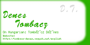 denes tombacz business card